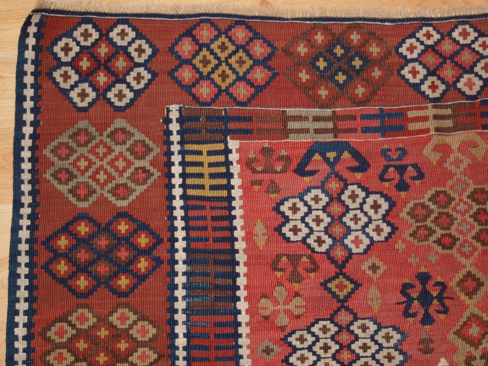 ANTIQUE TURKISH ERZURUM PRAYER KILIM, SOFT COLOURS, CIRCA 1880. View III