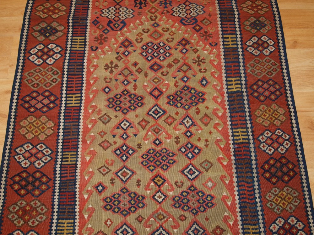 ANTIQUE TURKISH ERZURUM PRAYER KILIM, SOFT COLOURS, CIRCA 1880. View V
