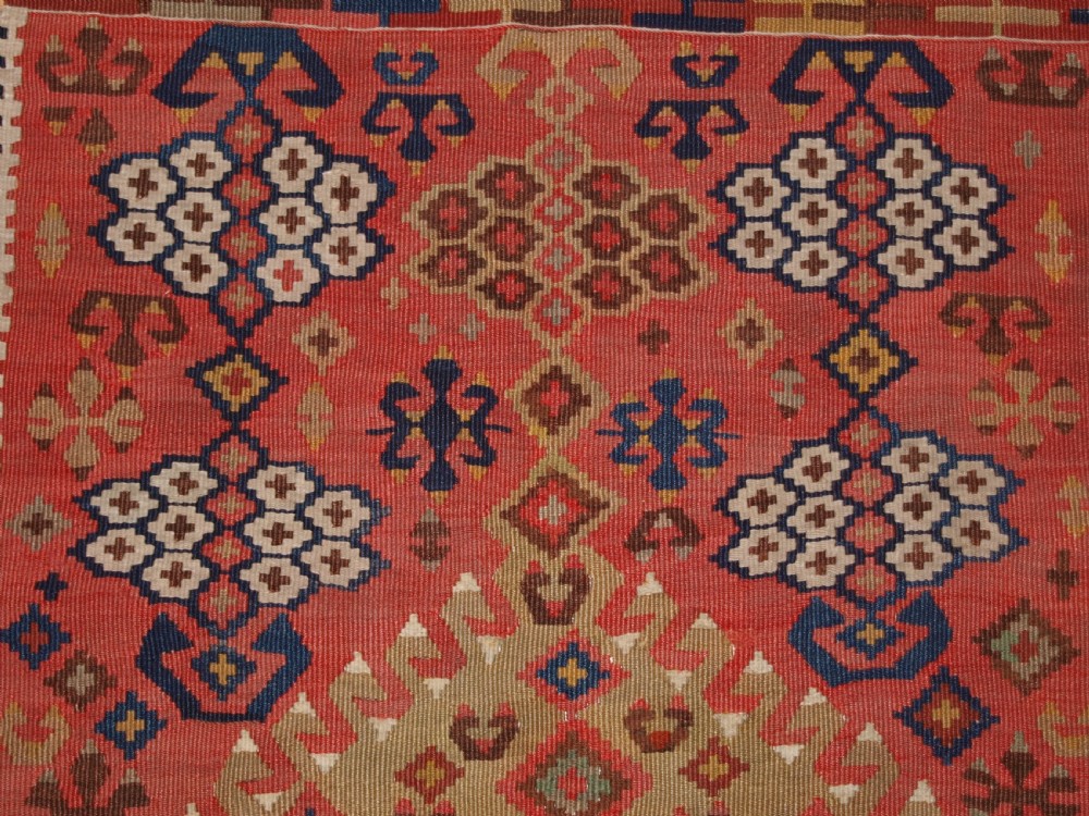 ANTIQUE TURKISH ERZURUM PRAYER KILIM, SOFT COLOURS, CIRCA 1880. View VII