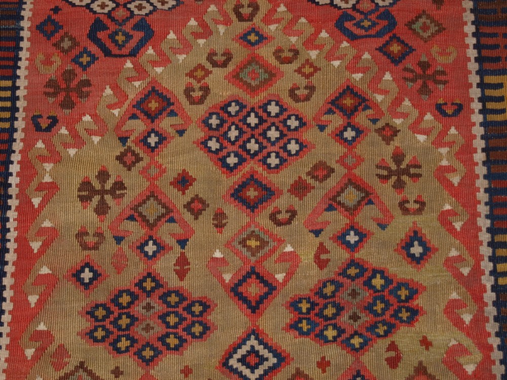 ANTIQUE TURKISH ERZURUM PRAYER KILIM, SOFT COLOURS, CIRCA 1880. View VIII