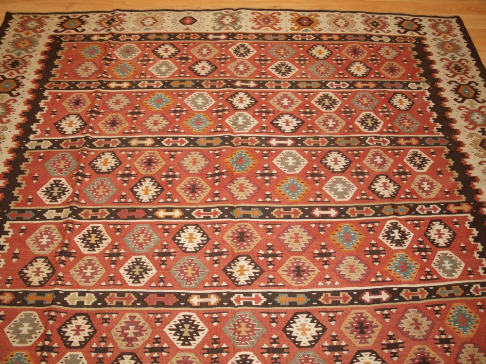 ANTIQUE SHARKOY KILIM WITH REPEAT DESIGN, EXCELLENT CONDITION, CIRCA 1920. View IV