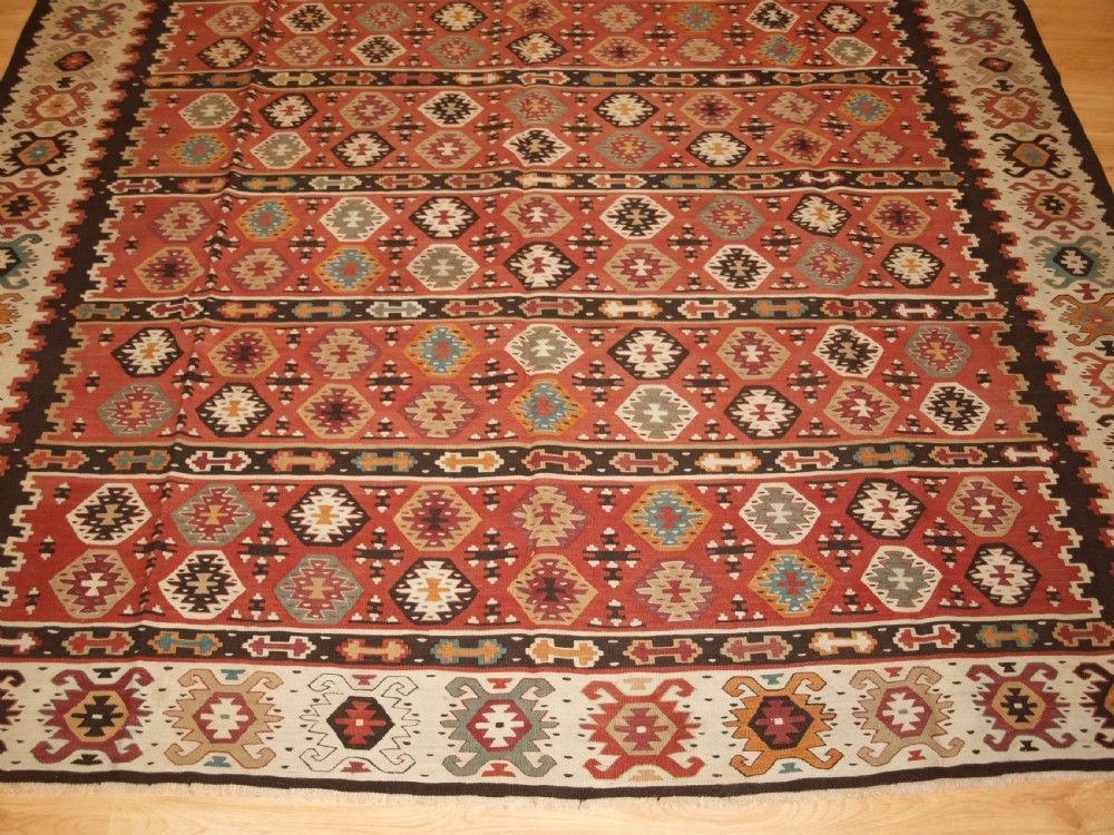 ANTIQUE SHARKOY KILIM WITH REPEAT DESIGN, EXCELLENT CONDITION, CIRCA 1920. View VI