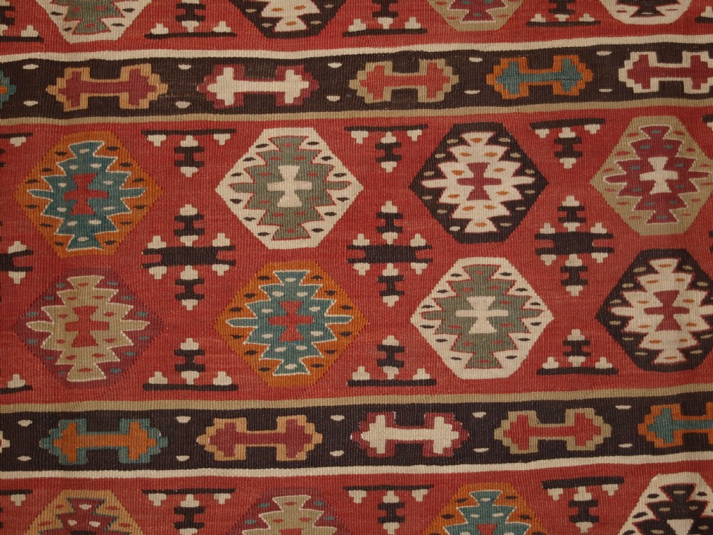ANTIQUE SHARKOY KILIM WITH REPEAT DESIGN, EXCELLENT CONDITION, CIRCA 1920. View VII
