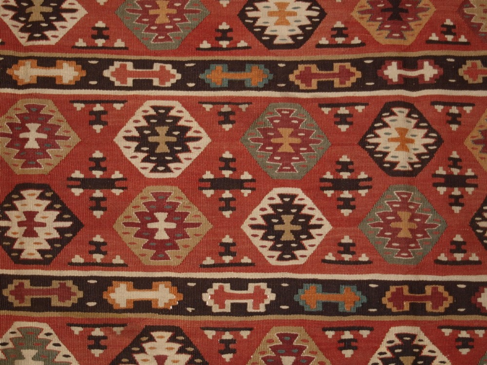 ANTIQUE SHARKOY KILIM WITH REPEAT DESIGN, EXCELLENT CONDITION, CIRCA 1920. View IX