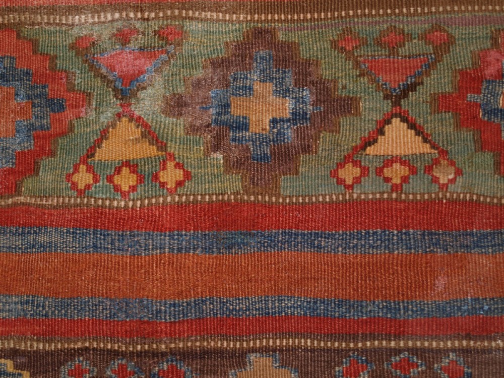 ANTIQUE CAUCASIAN OR SHAHSAVAN KILIM OF SMALL SIZE, CIRCA 1900. View VII