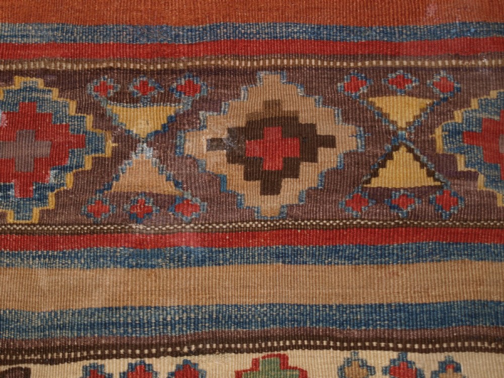 ANTIQUE CAUCASIAN OR SHAHSAVAN KILIM OF SMALL SIZE, CIRCA 1900. View VIII