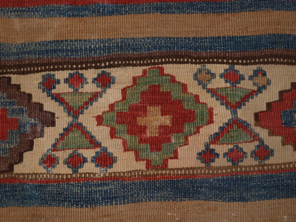 ANTIQUE CAUCASIAN OR SHAHSAVAN KILIM OF SMALL SIZE, CIRCA 1900. View IX