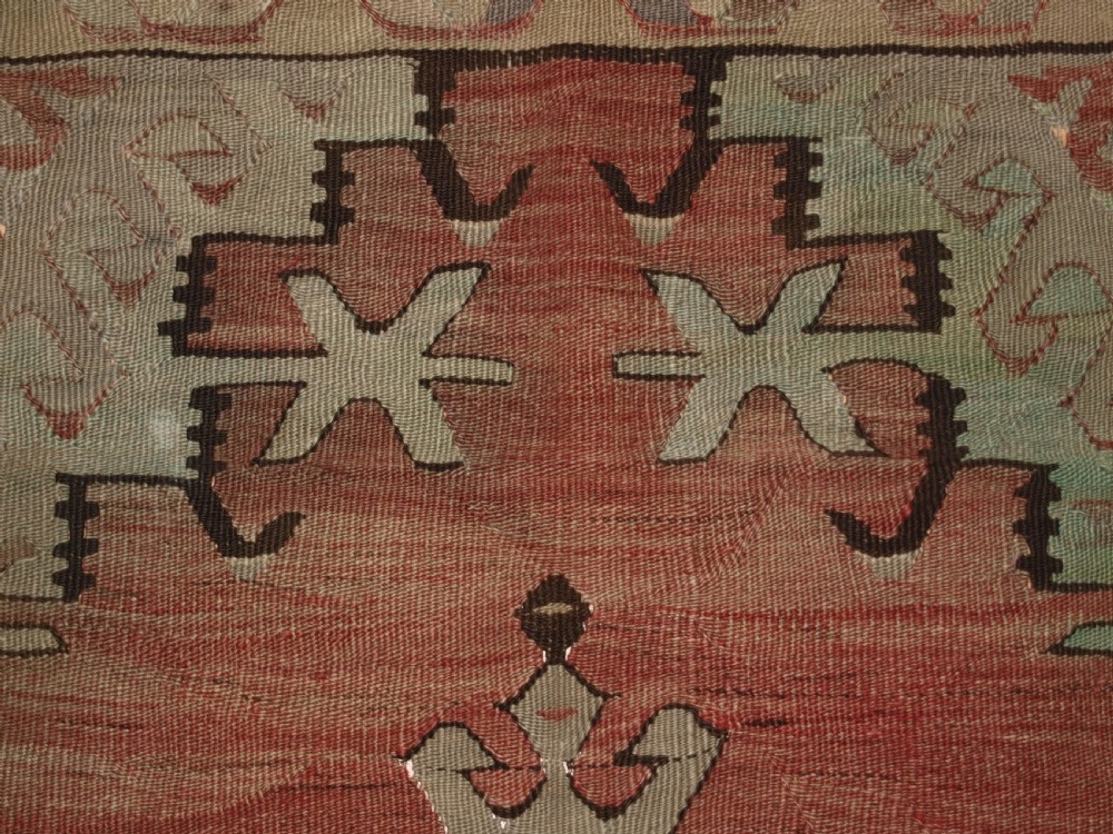 ANTIQUE TURKISH VILLAGE KILIM, SOFT PASTEL COLOURS, CIRCA 1920. View VI