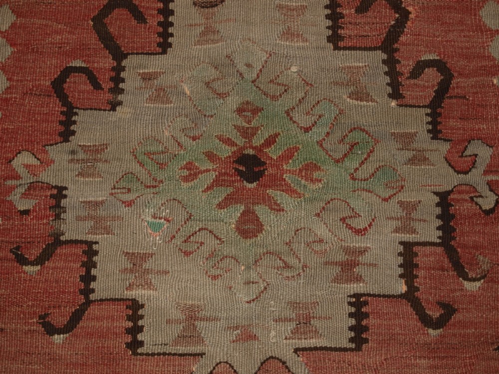 ANTIQUE TURKISH VILLAGE KILIM, SOFT PASTEL COLOURS, CIRCA 1920. View VII