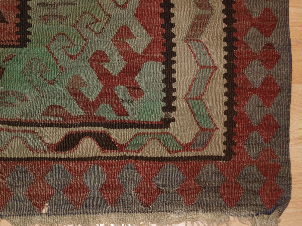 ANTIQUE TURKISH VILLAGE KILIM, SOFT PASTEL COLOURS, CIRCA 1920. View VIII