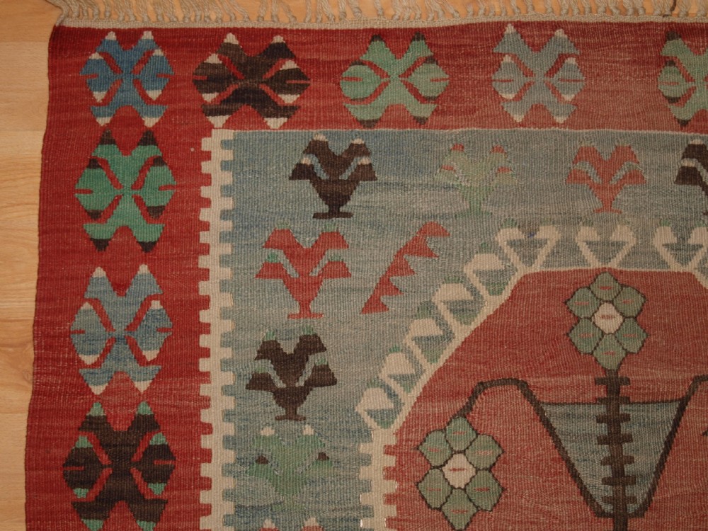 ANTIQUE TURKISH VILLAGE PRAYER KILIM WITH TREE OF LIFE DESIGN, CIRCA 1920. View III