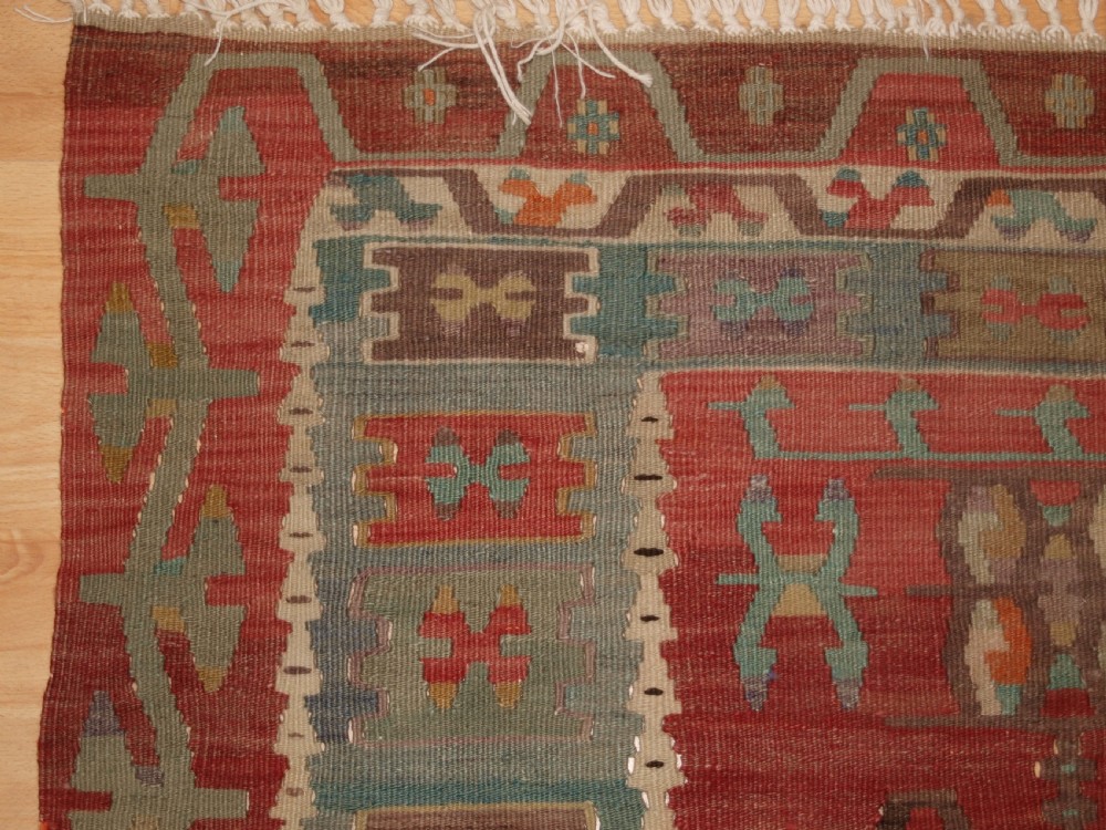 ANTIQUE TURKISH VILLAGE KILIM, FLOWERING TREE DESIGN, CIRCA 1920. View III