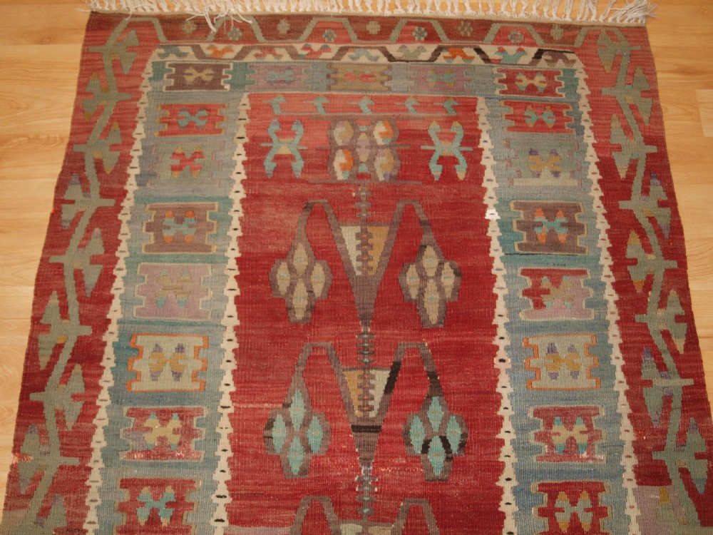 ANTIQUE TURKISH VILLAGE KILIM, FLOWERING TREE DESIGN, CIRCA 1920. View IV