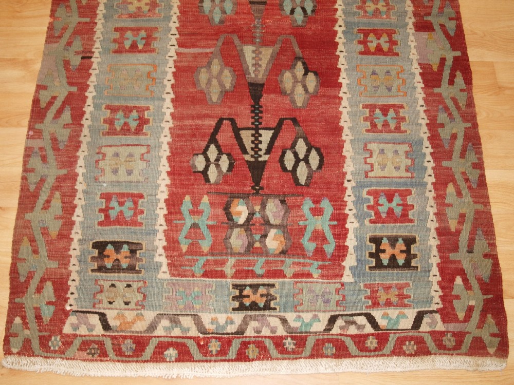 ANTIQUE TURKISH VILLAGE KILIM, FLOWERING TREE DESIGN, CIRCA 1920. View VI
