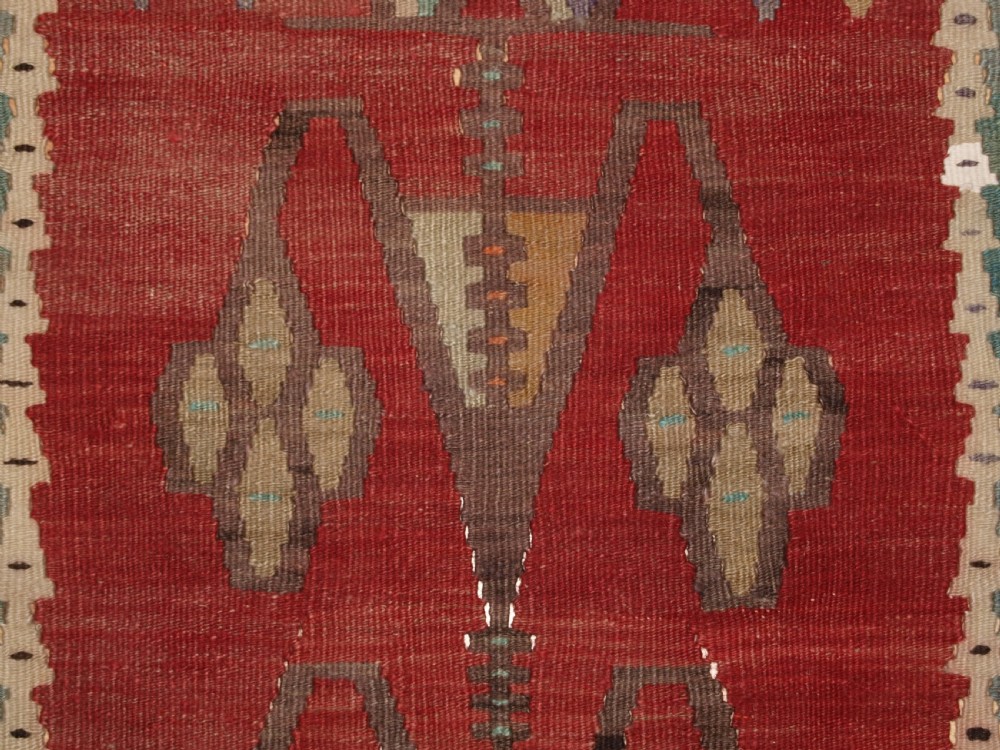 ANTIQUE TURKISH VILLAGE KILIM, FLOWERING TREE DESIGN, CIRCA 1920. View VII