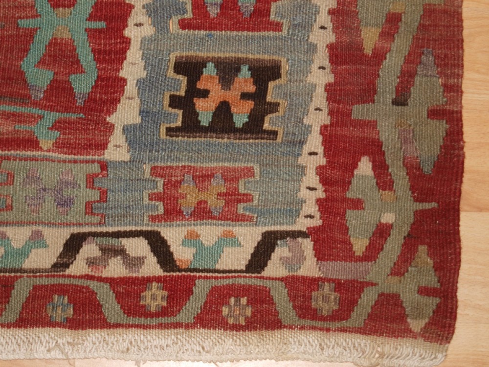 ANTIQUE TURKISH VILLAGE KILIM, FLOWERING TREE DESIGN, CIRCA 1920. View VIII