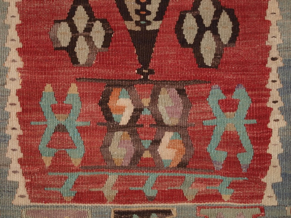ANTIQUE TURKISH VILLAGE KILIM, FLOWERING TREE DESIGN, CIRCA 1920. View IX