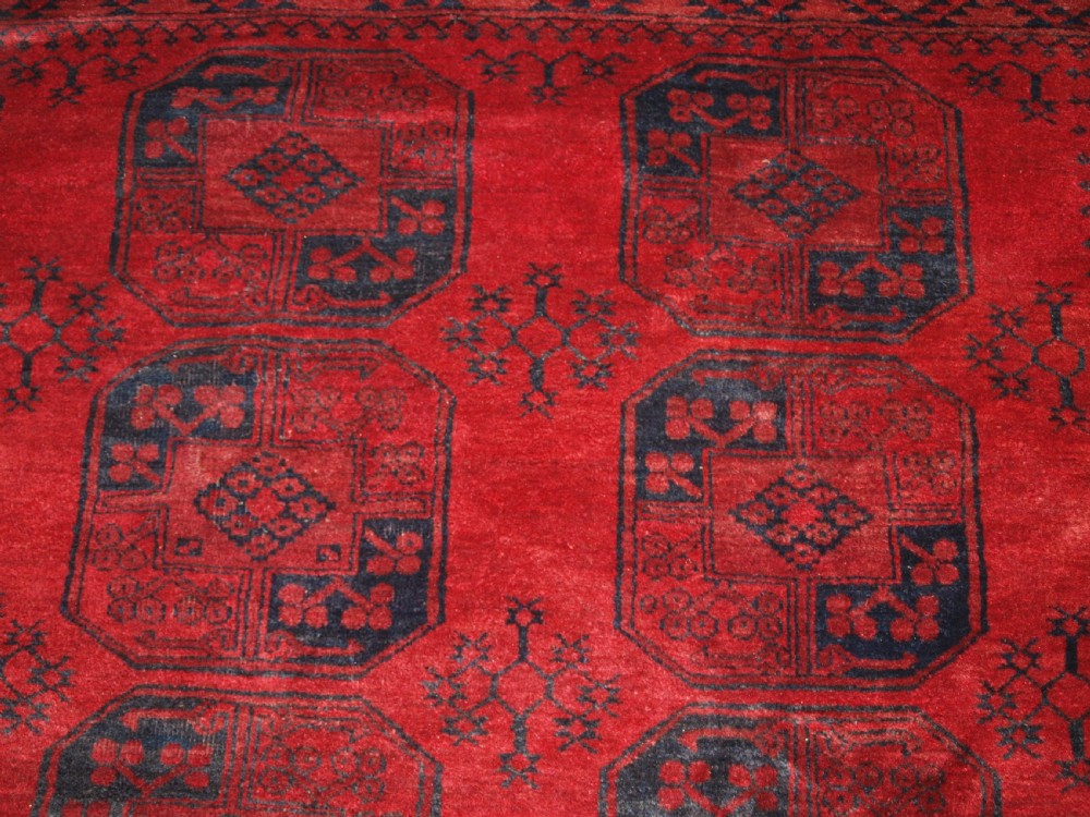 ANTIQUE AFGHAN ERSARI VILLAGE CARPET, GREAT CONDITION, CIRCA 1920. View VI