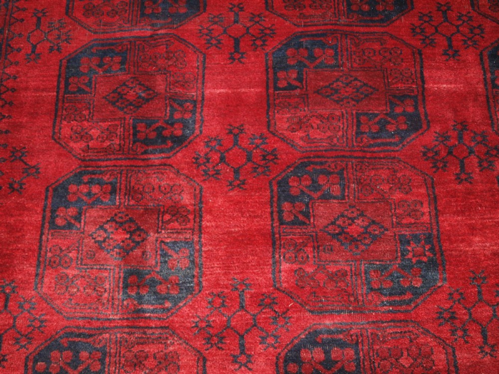 ANTIQUE AFGHAN ERSARI VILLAGE CARPET, GREAT CONDITION, CIRCA 1920. View VII