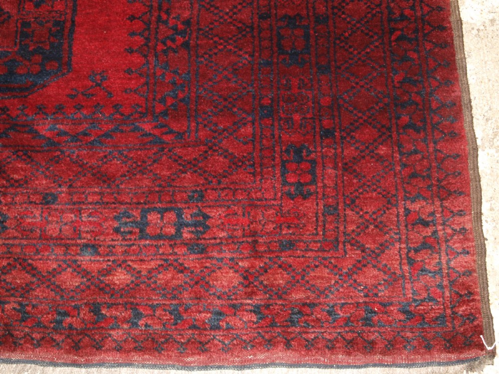 ANTIQUE AFGHAN ERSARI VILLAGE CARPET, GREAT CONDITION, CIRCA 1920. View VIII