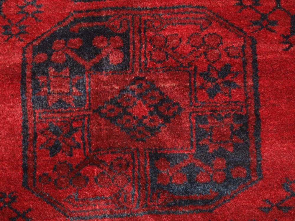 ANTIQUE AFGHAN ERSARI VILLAGE CARPET, GREAT CONDITION, CIRCA 1920. View IX