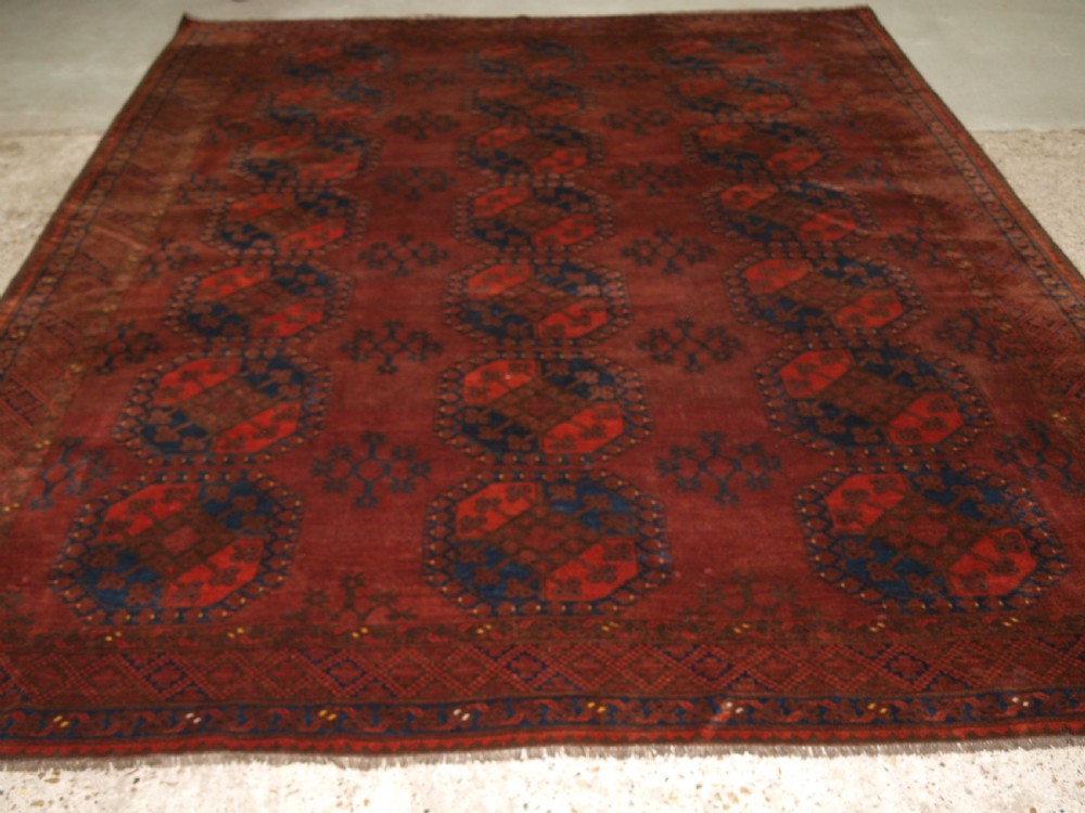 ANTIQUE ERSARI TURKMEN MAIN CARPET, AFGHANISTAN, CIRCA 1900. View II