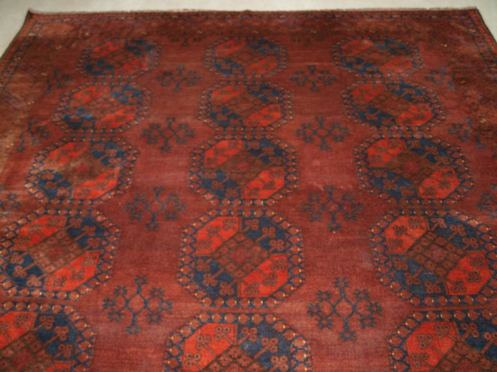ANTIQUE ERSARI TURKMEN MAIN CARPET, AFGHANISTAN, CIRCA 1900. View IV
