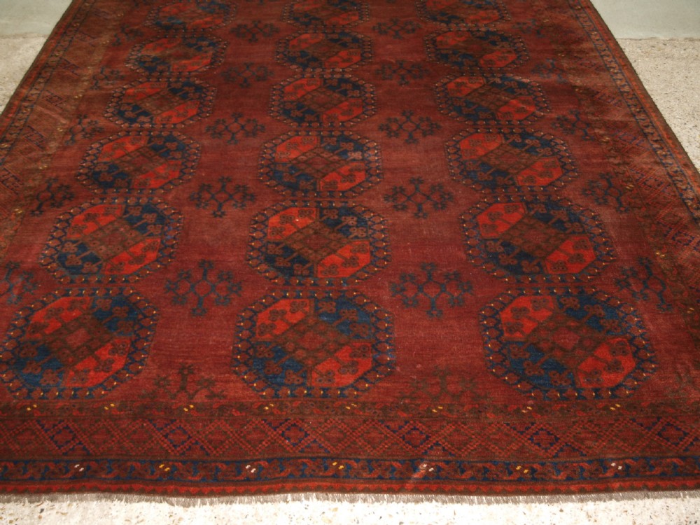 ANTIQUE ERSARI TURKMEN MAIN CARPET, AFGHANISTAN, CIRCA 1900. View VI