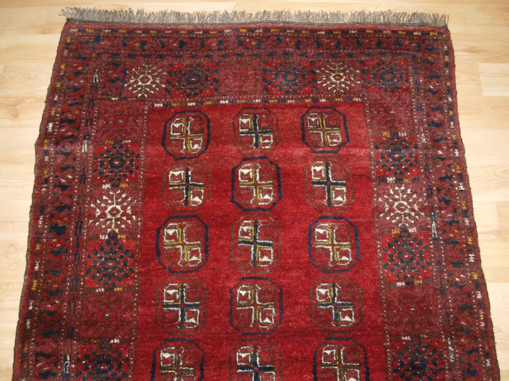 OLD AFGHAN VILLAGE RUG WITH TURKMEN DESIGN, CIRCA 1930. View IV