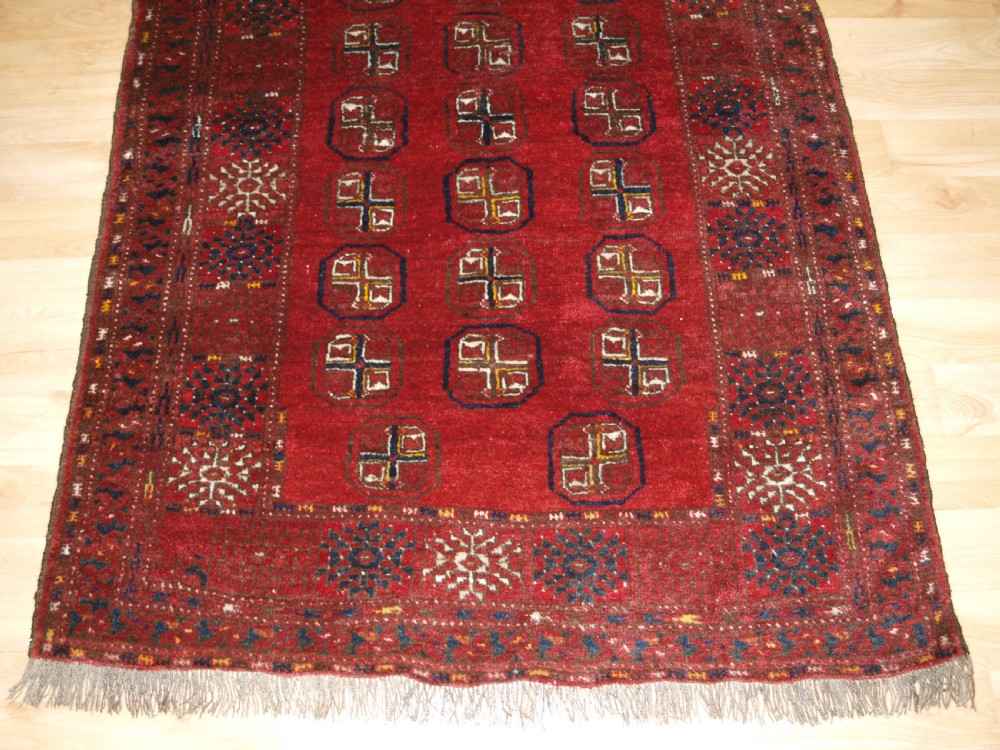 OLD AFGHAN VILLAGE RUG WITH TURKMEN DESIGN, CIRCA 1930. View VI