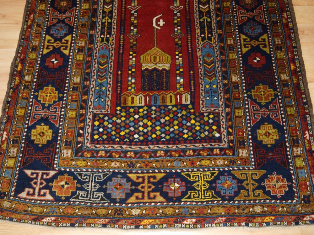 ANTIQUE TURKISH YAHYALI VILLAGE RUG WITH SCARCE MOSQUE DESIGN, CIRCA 1900/20. View VI