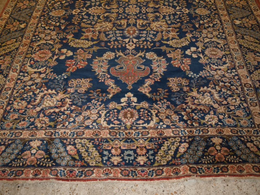 OLD TABRIZ CARPET WITH LARGE SCALE FLORAL DESIGN, CIRCA 1920. View VII