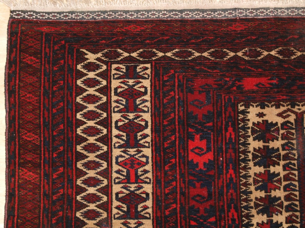 OLD BALUCH CAMEL GROUND PRAYER RUG WITH TREE OF LIFE, CIRCA 1920. View III