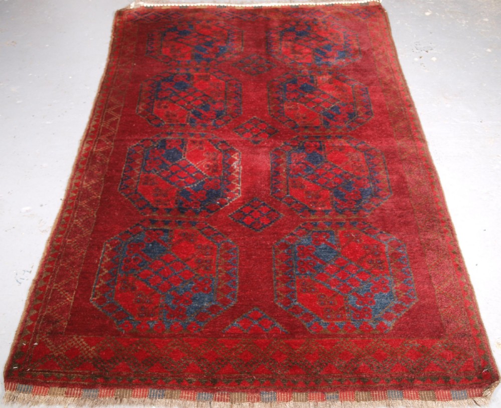 ANTIQUE AFGHAN ERSARI TURKMEN RUG, LARGE GULS, CIRCA 1900/20.