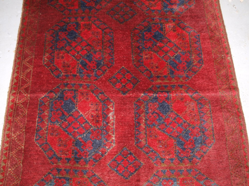 ANTIQUE AFGHAN ERSARI TURKMEN RUG, LARGE GULS, CIRCA 1900/20. View IV