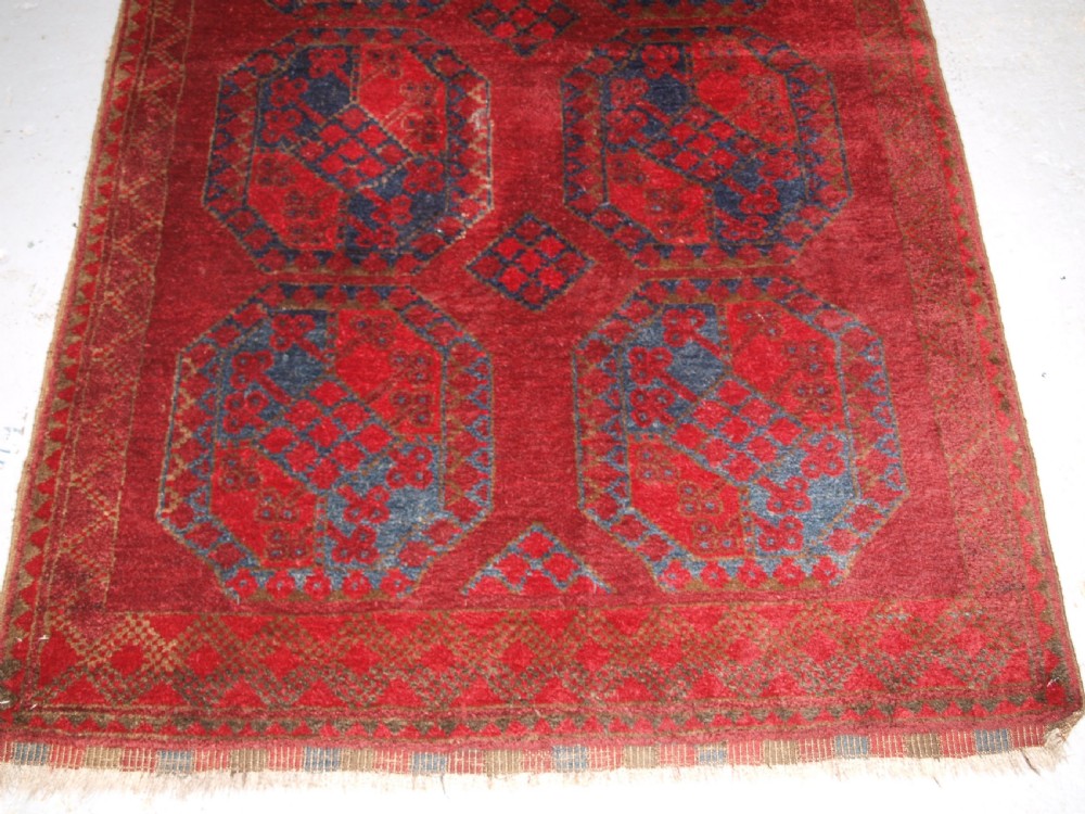 ANTIQUE AFGHAN ERSARI TURKMEN RUG, LARGE GULS, CIRCA 1900/20. View V