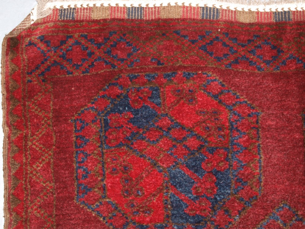 ANTIQUE AFGHAN ERSARI TURKMEN RUG, LARGE GULS, CIRCA 1900/20. View VI