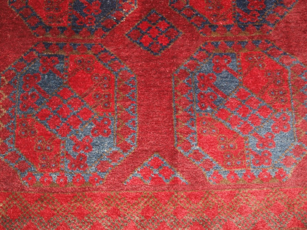 ANTIQUE AFGHAN ERSARI TURKMEN RUG, LARGE GULS, CIRCA 1900/20. View XI