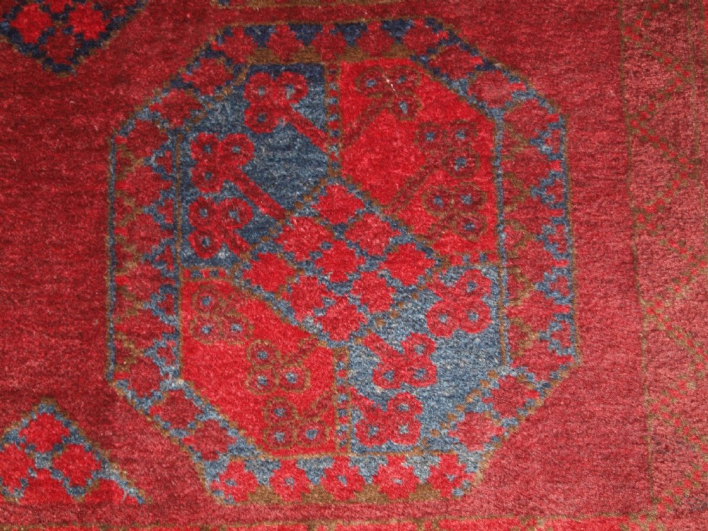 ANTIQUE AFGHAN ERSARI TURKMEN RUG, LARGE GULS, CIRCA 1900/20. View XII