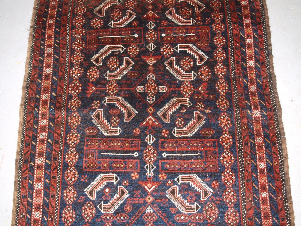 ANTIQUE BALUCH RUG, SALAR KHANI SUB TRIBE, HERATI DESIGN, CIRCA 1900. View IV