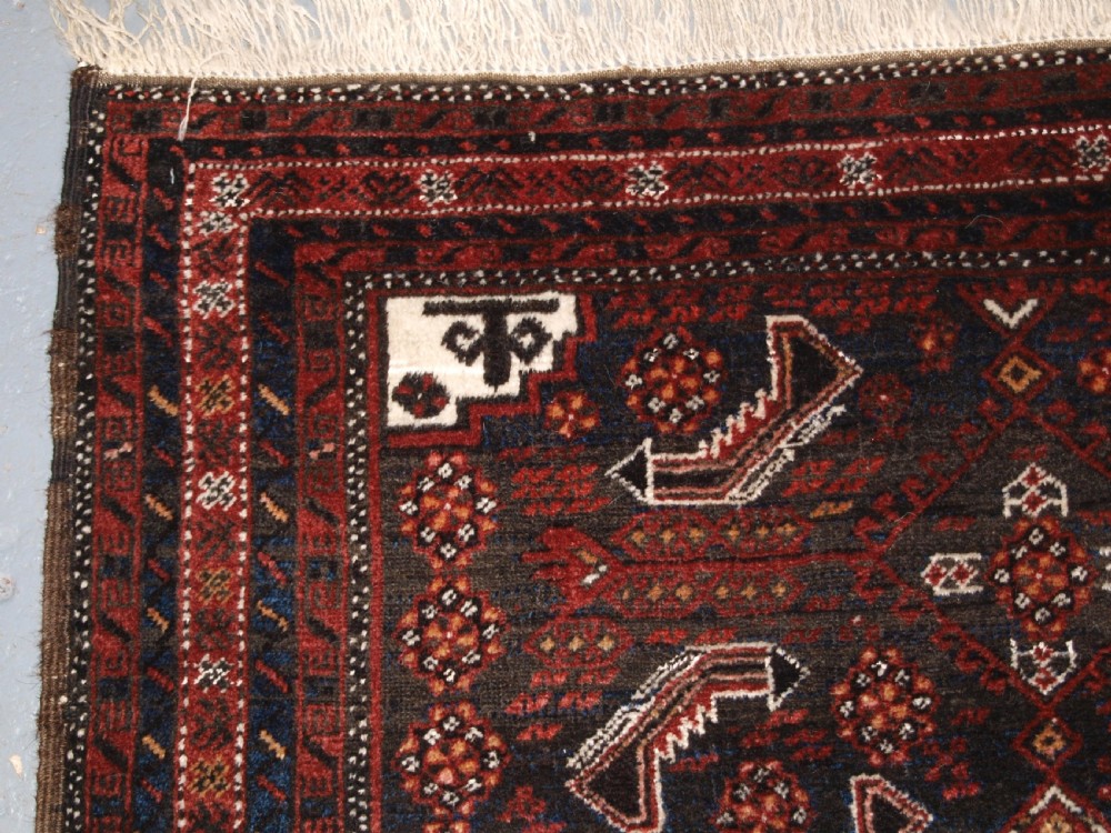 ANTIQUE BALUCH RUG, SALAR KHANI SUB TRIBE, HERATI DESIGN, CIRCA 1900. View VI
