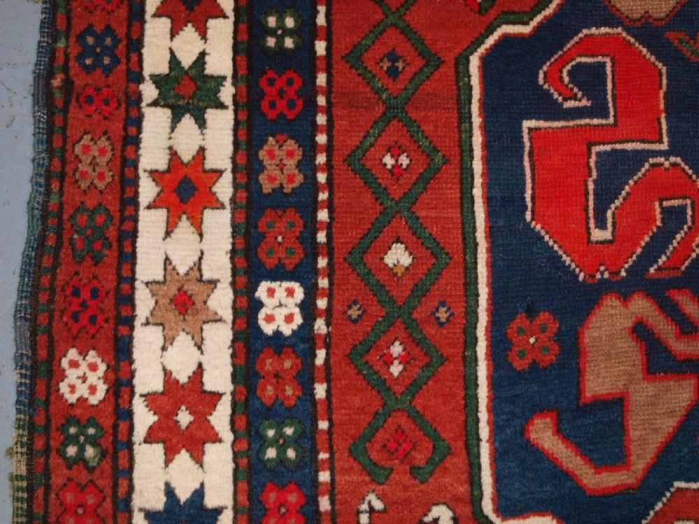 ANTIQUE CAUCASIAN ARMENIAN KARABAGH RUG OF CLOUDBAND DESIGN, CIRCA 1900. View VI
