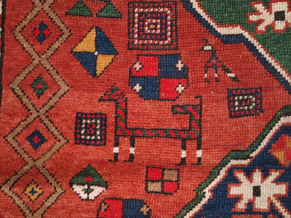 ANTIQUE CAUCASIAN ARMENIAN KARABAGH RUG OF CLOUDBAND DESIGN, CIRCA 1900. View X