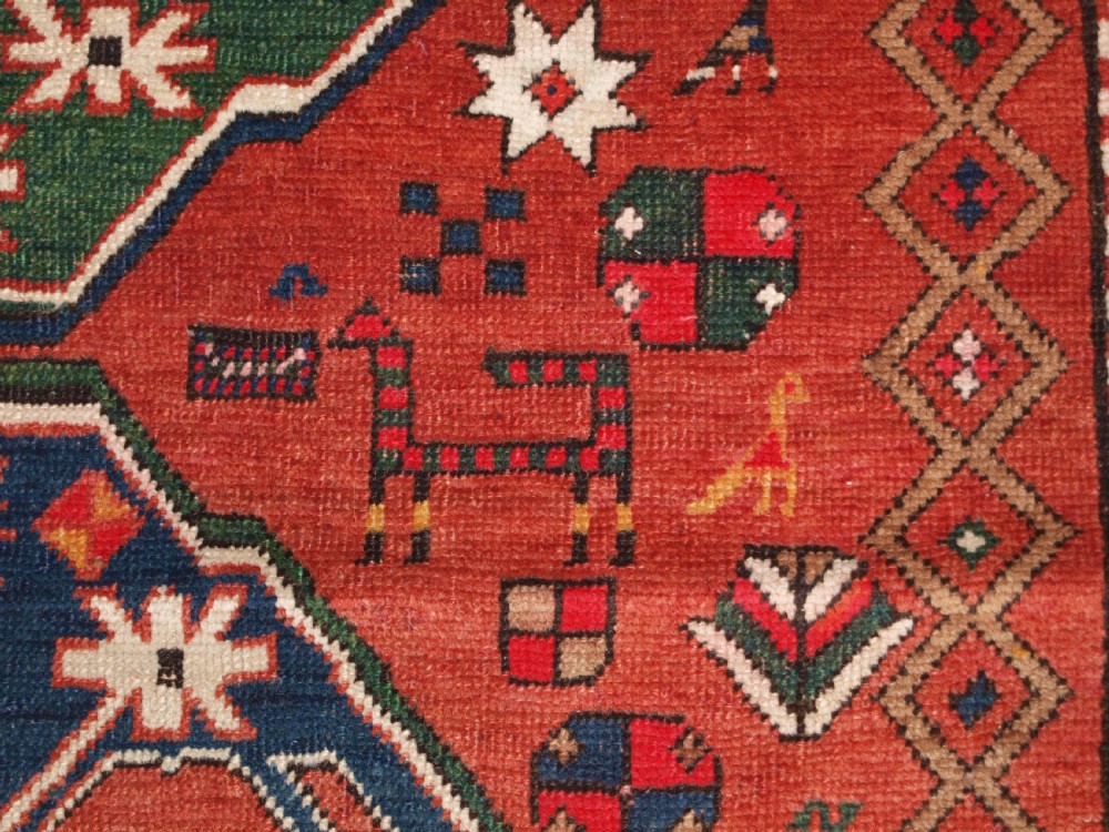 ANTIQUE CAUCASIAN ARMENIAN KARABAGH RUG OF CLOUDBAND DESIGN, CIRCA 1900. View XI
