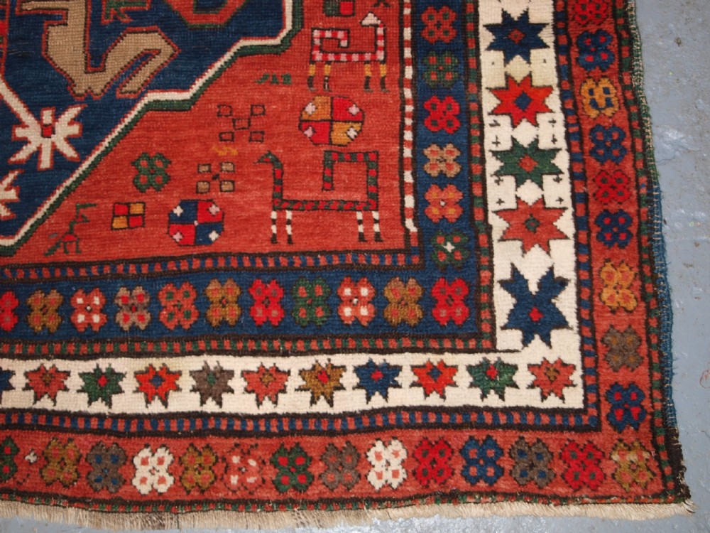 ANTIQUE CAUCASIAN ARMENIAN KARABAGH RUG OF CLOUDBAND DESIGN, CIRCA 1900. View XIV