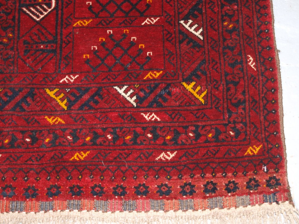 OLD AFGHAN RUG WITH ERSARI TURKMEN ENSI DESIGN, CIRCA 1920/30. View IV