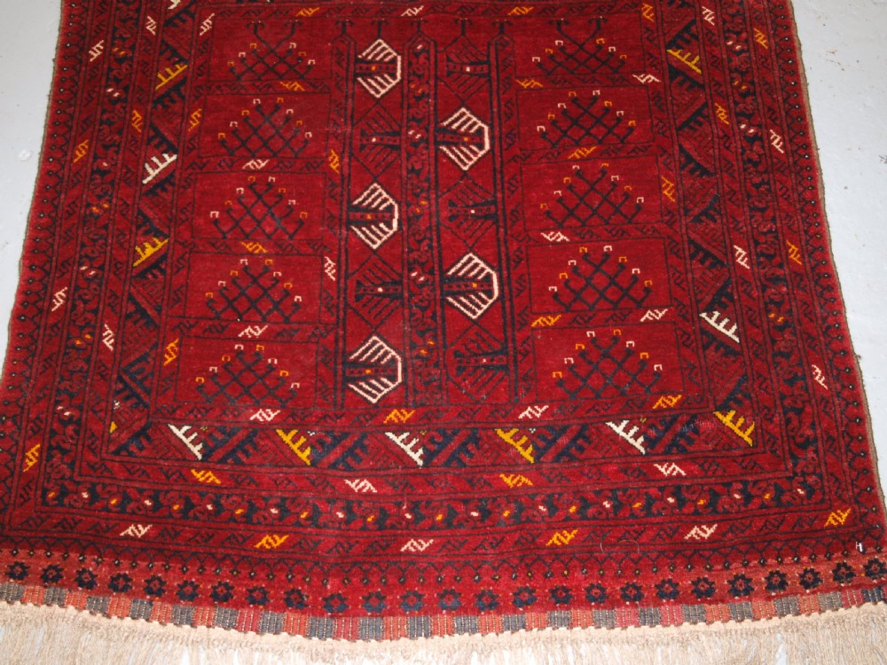 OLD AFGHAN RUG WITH ERSARI TURKMEN ENSI DESIGN, CIRCA 1920/30. View X