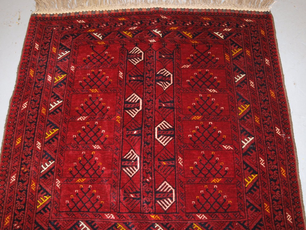 OLD AFGHAN RUG WITH ERSARI TURKMEN ENSI DESIGN, CIRCA 1920/30. View XI