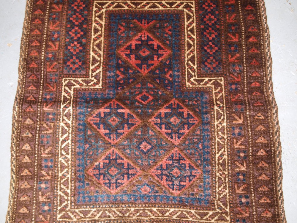 ANTIQUE AFGHAN VILLAGE PRAYER RUG, SUPERB CONDITION, CIRCA 1920. View IV