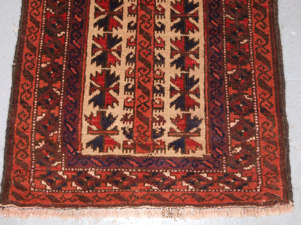 OLD AFGHAN BALUCH CHILDS PRAYER RUG, VERY SWEET SMALL RUG, CIRCA 1920. View V